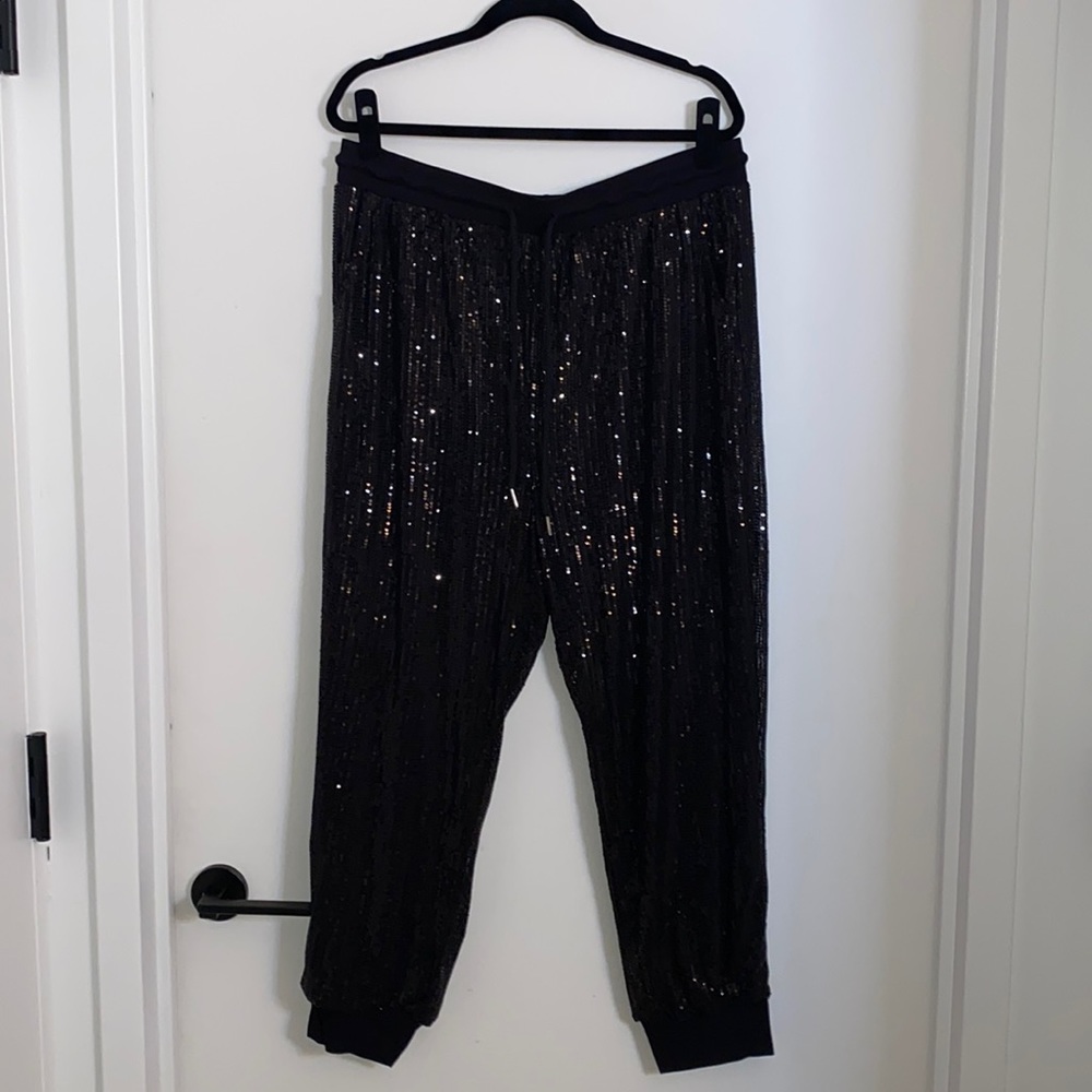 Saints And Hearts Black Sequin Jogger Pant